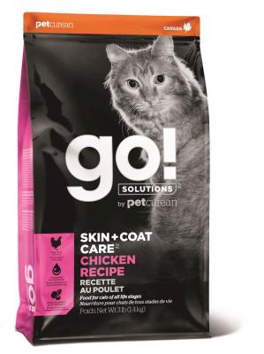 Go! Solutions Skin + Coat Care Dry Cat Food, Chicken & Grains, 8-lb