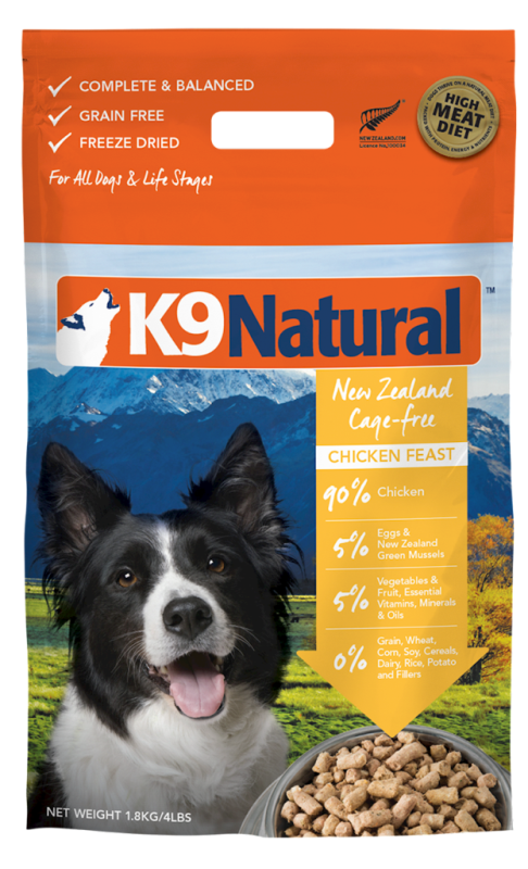 K9 Natural Chicken Feast Freeze-Dried Dog Food, 4-lb