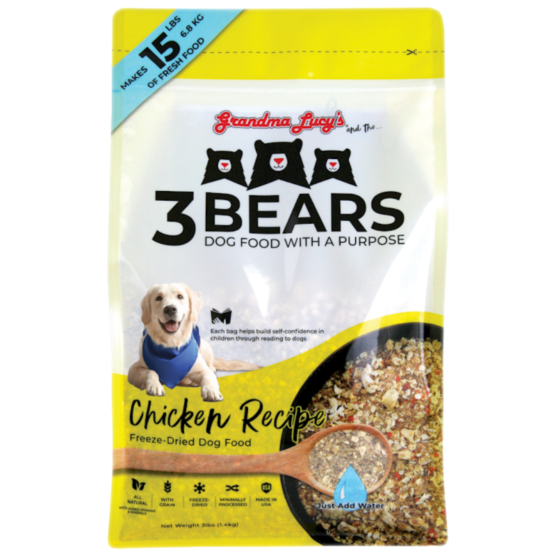 Grandma Lucy and the 3 Bears Chicken Freeze-Dried Dog Food, 3-lb