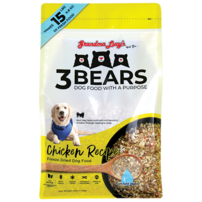 Grandma Lucy and the 3 Bears Chicken Freeze-Dried Dog Food, 3-lb