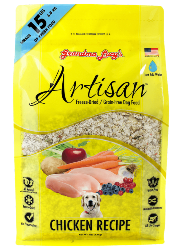 Grandma Lucy's Artisan Grain-Free Chicken Freeze-Dried Dog Food, 3-lb
