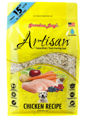 Grandma Lucy's Artisan Grain-Free Chicken Freeze-Dried Dog Food, 3-lb