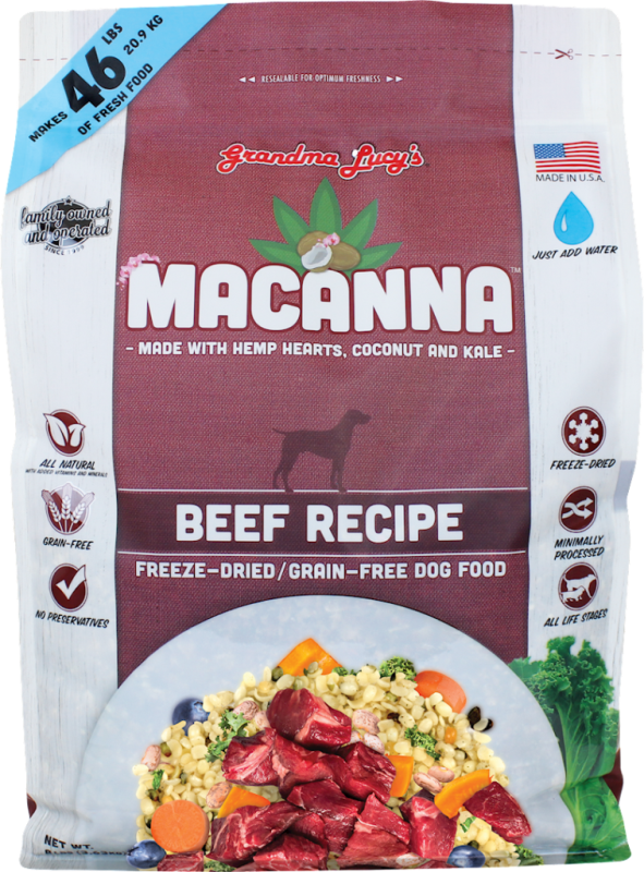 Grandma Lucy's Macanna Beef Freeze-Dried Dog Food, 8-lb