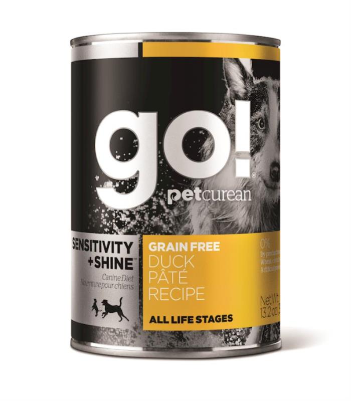 Go! Sensitivity + Shine Canned Dog Food, Duck Pate, 13.2-oz