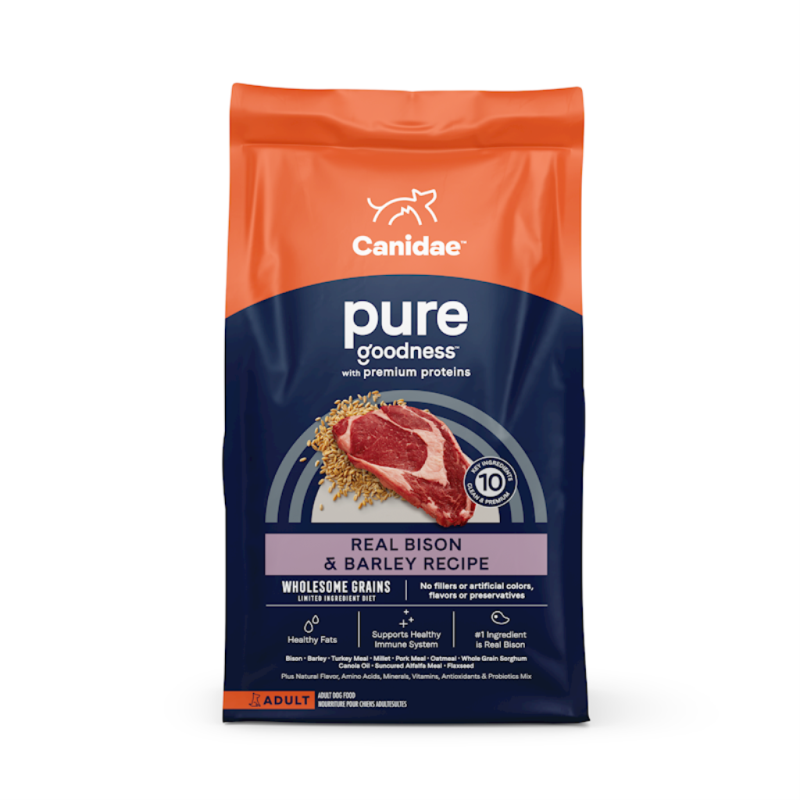 Canidae Pure Wholesome Grains Dry Dog Food, Bison & Barley, 22-lb