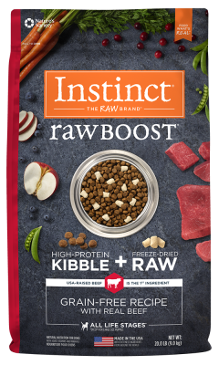 Instinct Raw Boost Grain-Free Dry Dog Food, Beef, 20-lb