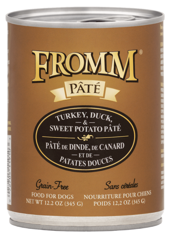 Fromm Pate Canned Dog Food, Turkey, Duck & Sweet Potato, 12.2-oz