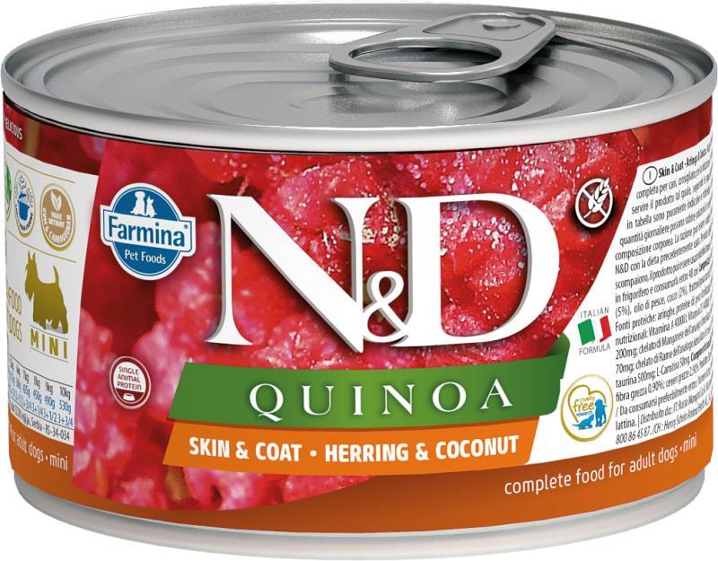 Farmina N&D Quinoa Canned Dog Food, Skin & Coat, Herring & Coconut, 4.9-oz