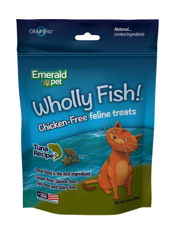 Emerald Pet Wholly Fish! Tuna Recipe Cat Treats, 3-oz