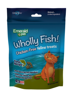 Emerald Pet Wholly Fish! Tuna Recipe Cat Treats, 3-oz