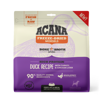 Acana Raw Freeze-Dried Dog Food, Duck, Morsels, 8-oz