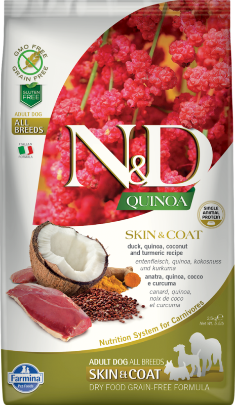 Farmina N&D Quinoa Dry Dog Food, Skin & Coat, Duck, 15.4-lb