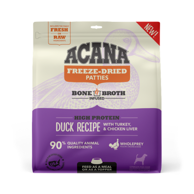Acana Raw Freeze-Dried Dog Food, Duck, Patties, 14-oz