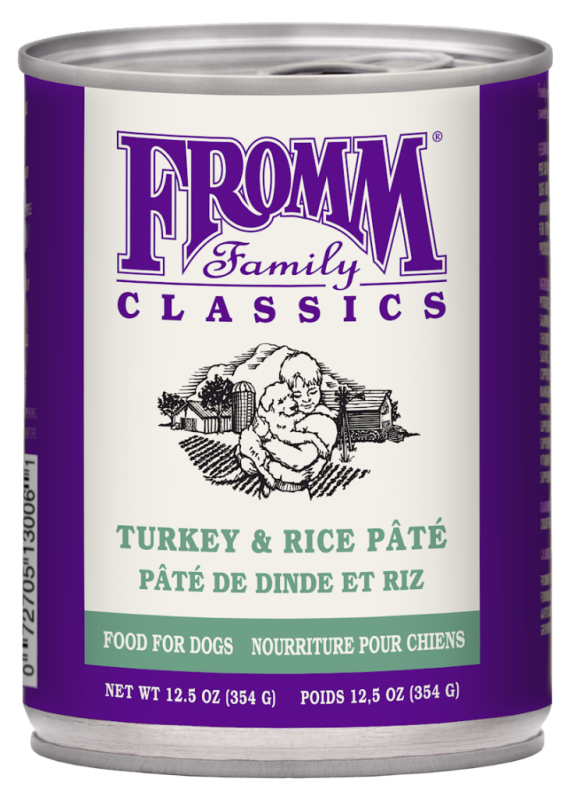 Fromm Classic Canned Dog Food, Turkey & Rice Pate, 12.5-oz