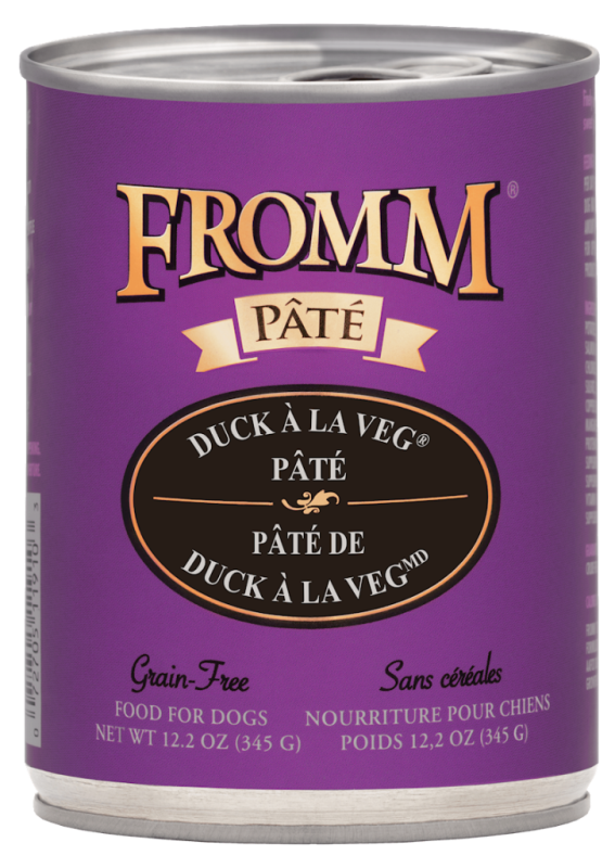 Fromm Pate Canned Dog Food, Duck A La Veg, 12.2-oz