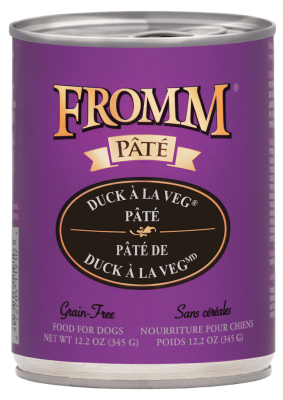 Fromm Pate Canned Dog Food, Duck A La Veg, 12.2-oz
