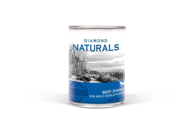 Diamond Naturals Canned Dog Food, Adult & Puppy, Beef, 13.2-oz