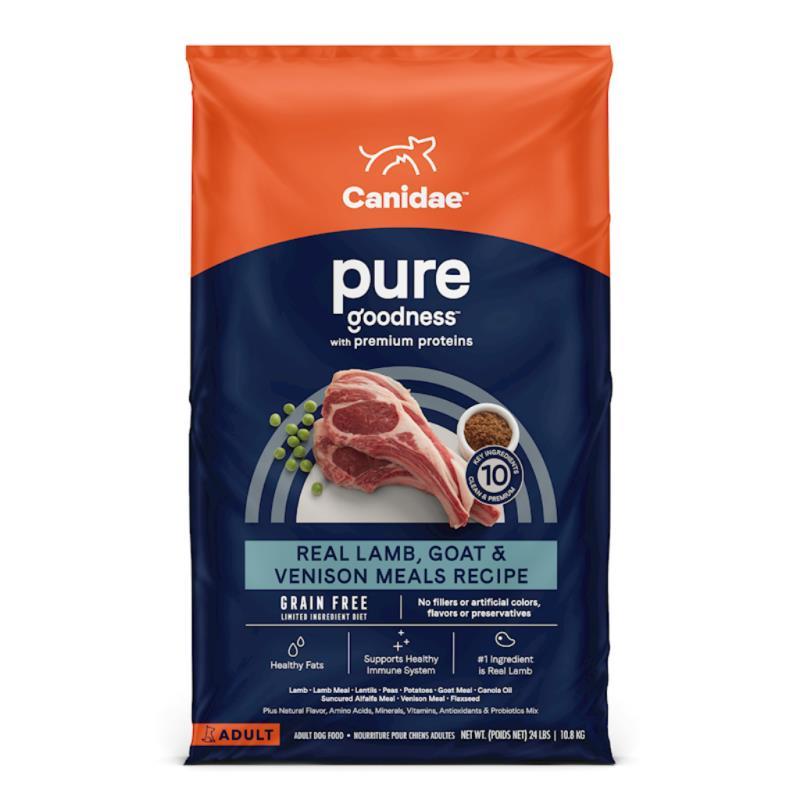 Canidae Pure Grain Free Dry Dog Food, Lamb, Goat & Venison, 24-lb