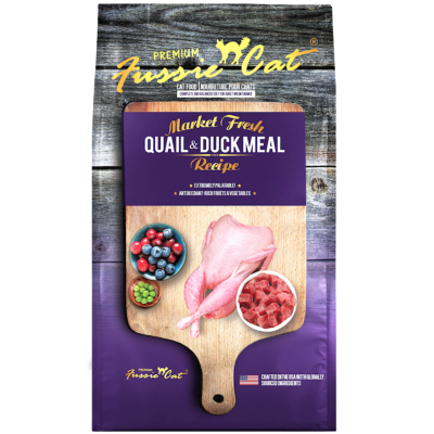 Fussie Cat Market Fresh Dry Cat Food, Quail & Duck, 4-lb