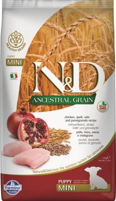 Farmina N&D Ancestral Grain Dry Dog Food, Chicken & Pomegranate, Puppy, Mini, 15.4-lb