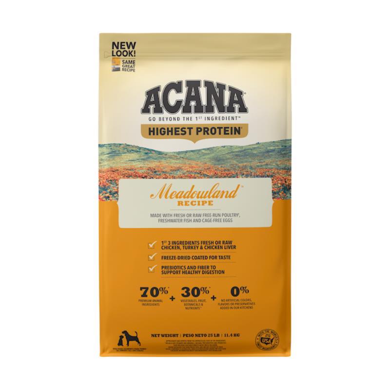 Acana Grain-Free Dry Dog Food, Meadowland, 25-lb