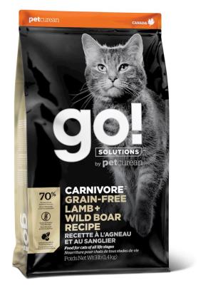 Go! Solutions Carnivore Grain-Free Dry Cat Food, Lamb & Wild Boar, 8-lb