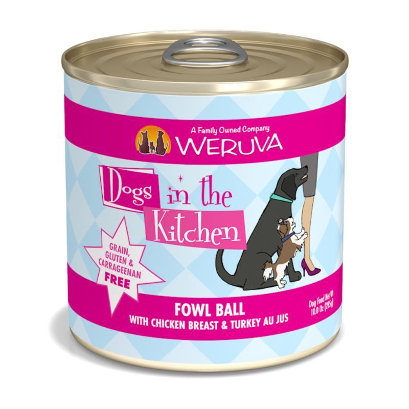 Dogs in the Kitchen Originals Canned Dog Food, Fowl Ball, Chicken & Turkey, 10-oz