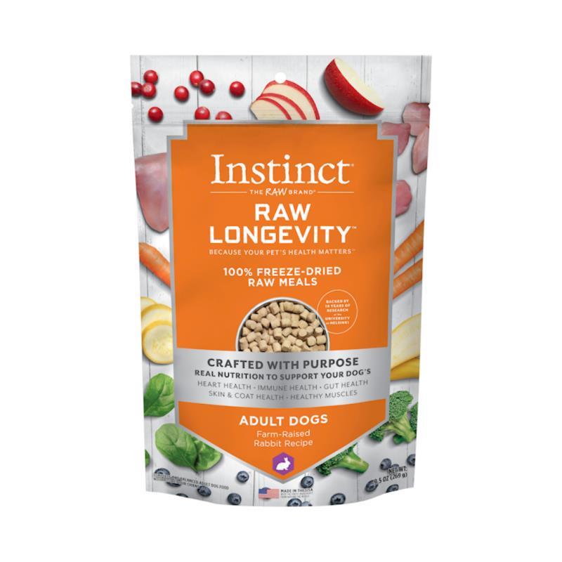 Instinct Longevity Raw Freeze-Dried Dog Food, Rabbit, 9.5-oz