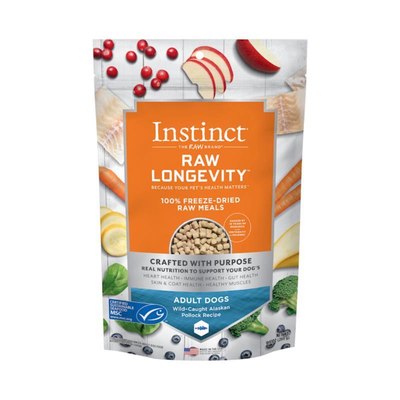 Instinct Longevity Raw Freeze-Dried Dog Food, Pollock, 9.5-oz