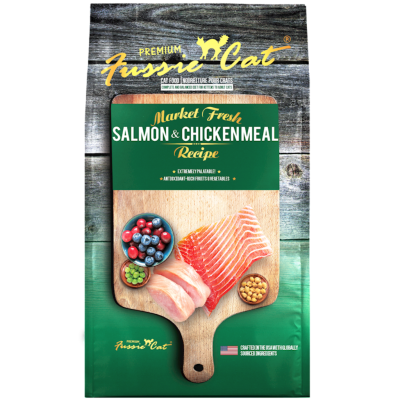 Fussie Cat Market Fresh Dry Cat Food, Salmon & Chicken, 10-lb