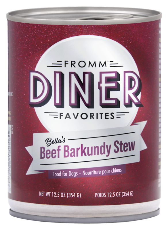 Fromm Diner Classics Canned Dog Food, Bella’s Beef Barkundy Stew, 12.5-oz