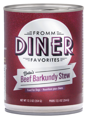 Fromm Diner Classics Canned Dog Food, Bella’s Beef Barkundy Stew, 12.5-oz