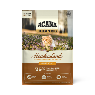 Acana Grain-Free Dry Cat Food, Meadowlands, 10-lb