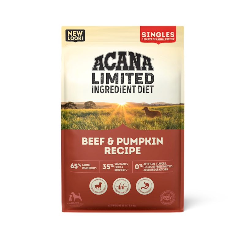 Acana Singles Limited Ingredient Diet Dry Dog Food, Beef & Pumpkin, 13-lb