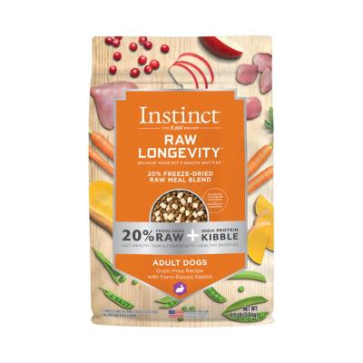 Instinct Longevity 20% Freeze-Dried Raw Meal Blend Dry Dog Food, Rabbit, 8.5-lb