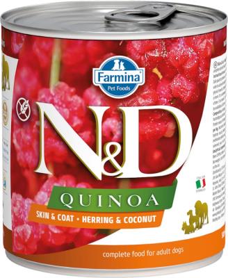 Farmina N&D Quinoa Canned Dog Food, Skin & Coat, Herring & Coconut, 10-oz