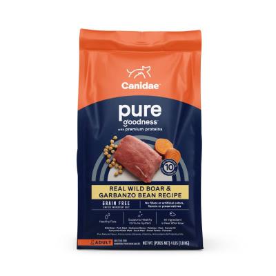 Canidae Pure Grain Free Dry Dog Food, Wild Boar & Garbanzo Beans, 4-lb