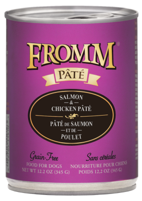 Fromm Pate Canned Dog Food, Salmon & Chicken, 12.2-oz