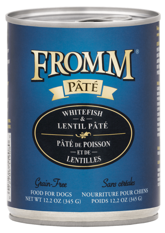 Fromm Pate Canned Dog Food, Whitefish & Lentil, 12.2-oz