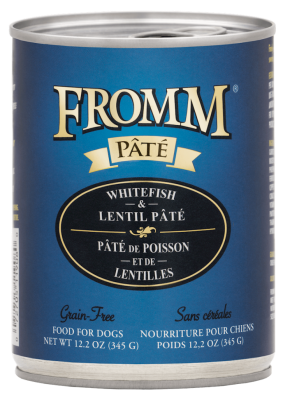 Fromm Pate Canned Dog Food, Whitefish & Lentil, 12.2-oz