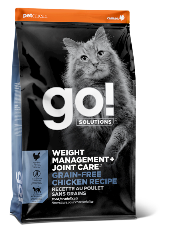 Go! Solutions Weight Management + Joint Care Grain-Free Dry Cat Food, Chicken, 8-lb