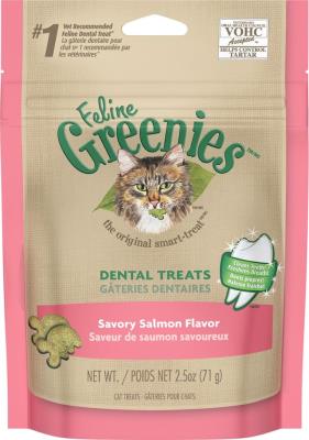 Feline Greenies Dental Treats Savory Salmon Flavor Cat Treats, 2.5-oz bag