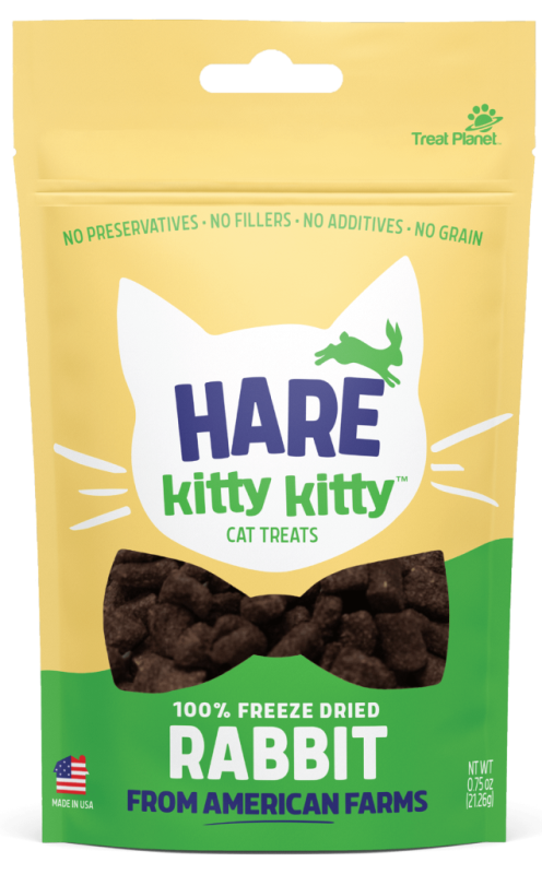Hare Kitty Kitty Freeze Dried Rabbit Cat Treats, 0.9-oz