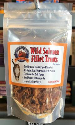 Grizzly Pet Products Wild Salmon Fillet Cat Treats, 1.4-oz bag