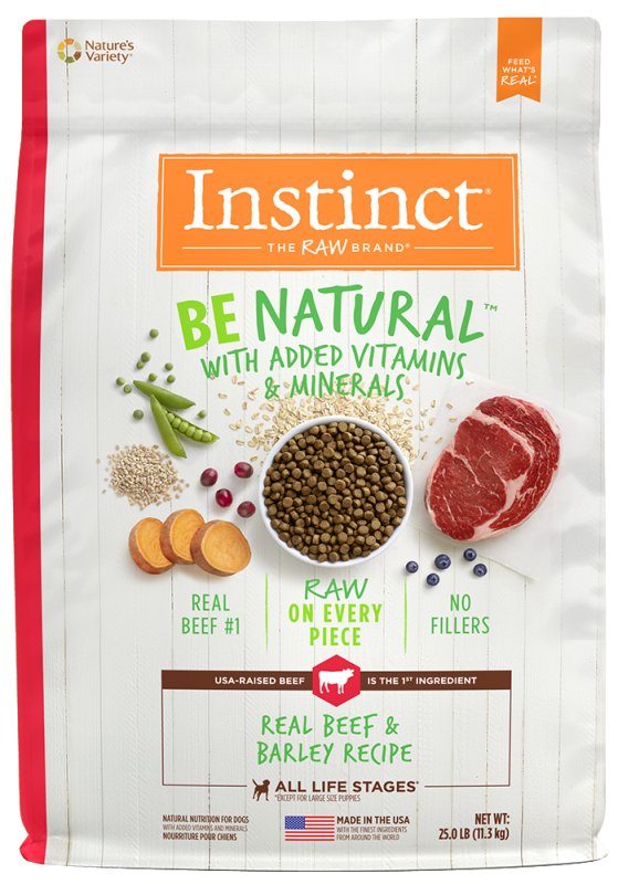 Instinct Be Natural Dry Dog Food, Beef & Barley, 25-lb