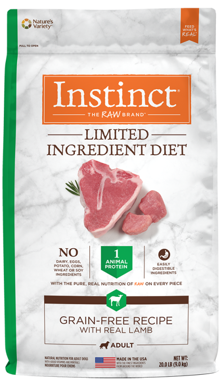 Instinct Limited Ingredient Diet Dry Dog Food, Lamb, 20-lb