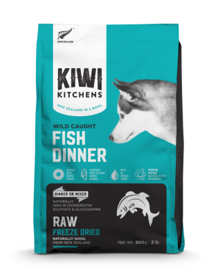 Kiwi Kitchens Fish Dinner Freeze-Dried Dog Food, 2-lb