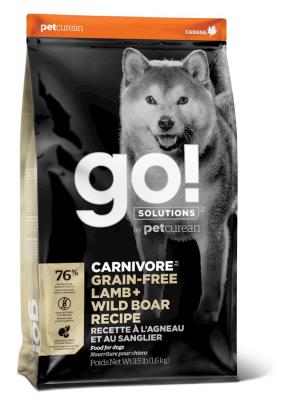 Go! Solutions Carnivore Grain-Free Dry Dog Food, Lamb & Wild Boar, 22-lb