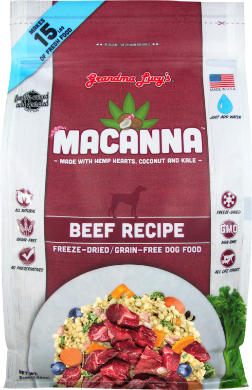 Grandma Lucy's Macanna Beef Freeze-Dried Dog Food, 3-lb