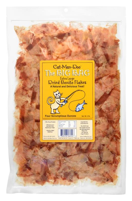 Cat-Man-Doo Extra Large Dried Bonito Flakes Cat & Dog Treats, 4-oz bag